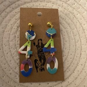 Handmade Polymer Clay 40 Colorful Birthday Celebration Earrings NWT